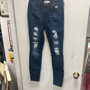 Mudd Dark Blue Distressed Skinny Jeans